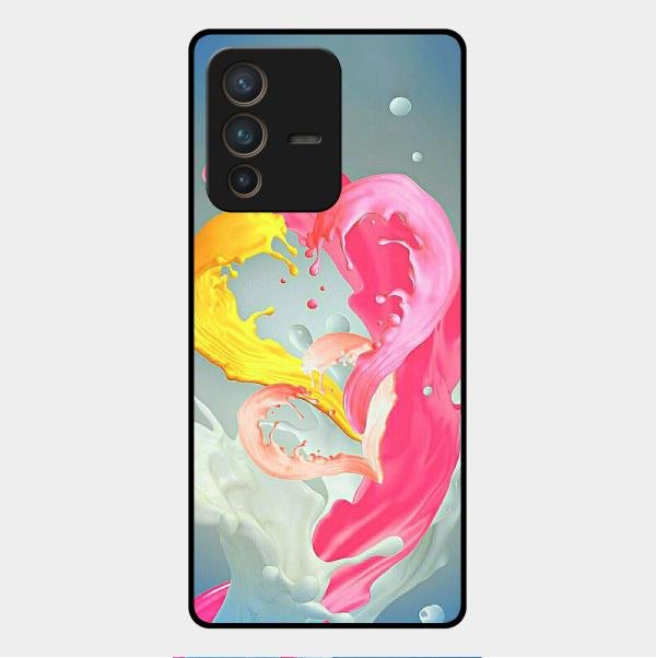 Vibrant Color Splash Heart Aesthetic Phone Case For Vivo