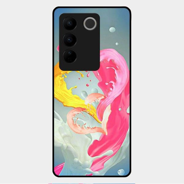 Vibrant Color Splash Heart Aesthetic Phone Case For Vivo