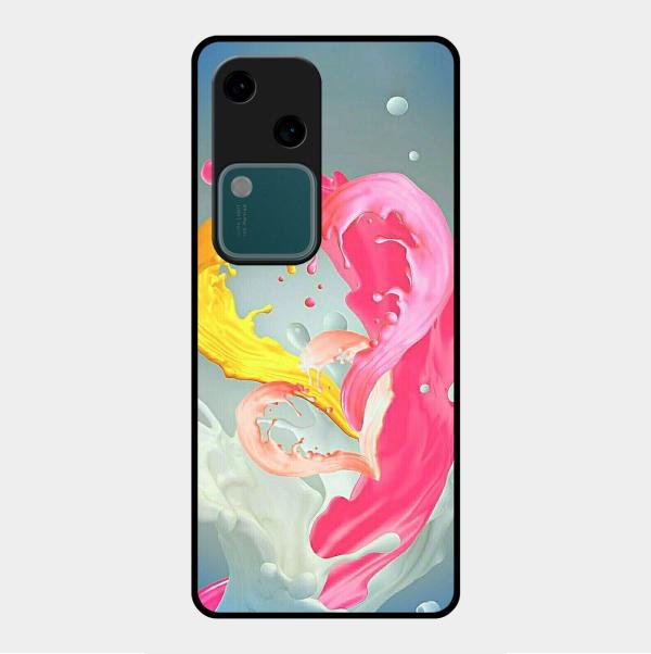 Vibrant Color Splash Heart Aesthetic Phone Case For Vivo