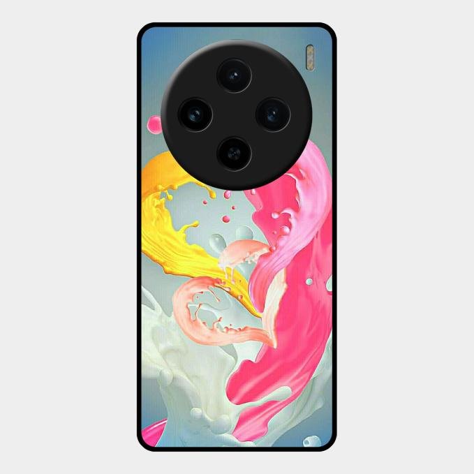 Vibrant Color Splash Heart Aesthetic Phone Case For Vivo