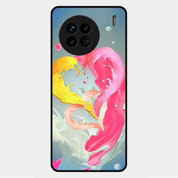 Vibrant Color Splash Heart Aesthetic Phone Case For Vivo