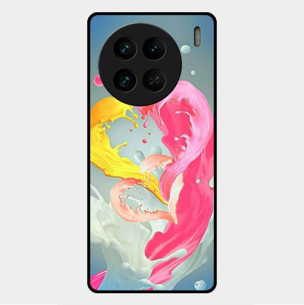 Vibrant Color Splash Heart Aesthetic Phone Case For Vivo