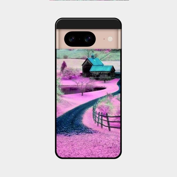 Village Scenery Glossy Metal Case Cover For Google Pixel 8 5G