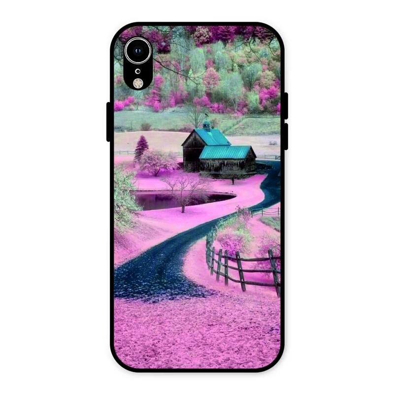 Village Scenery Glossy Metal Case Cover For iPhone XR