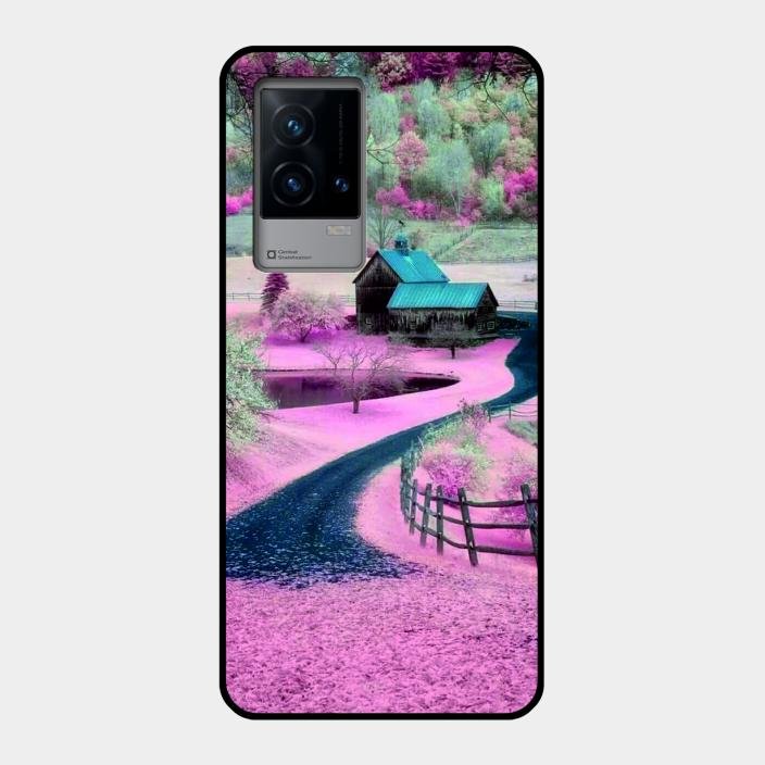 Village Scenery Glossy Metal Case Cover For Iqoo 9 5G