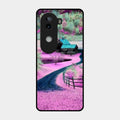 Village Scenery Glossy Metal Case Cover For Iqoo Z9S 5G