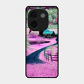 Village Scenery Glossy Metal Case Cover For Iqoo Z9S Pro 5G
