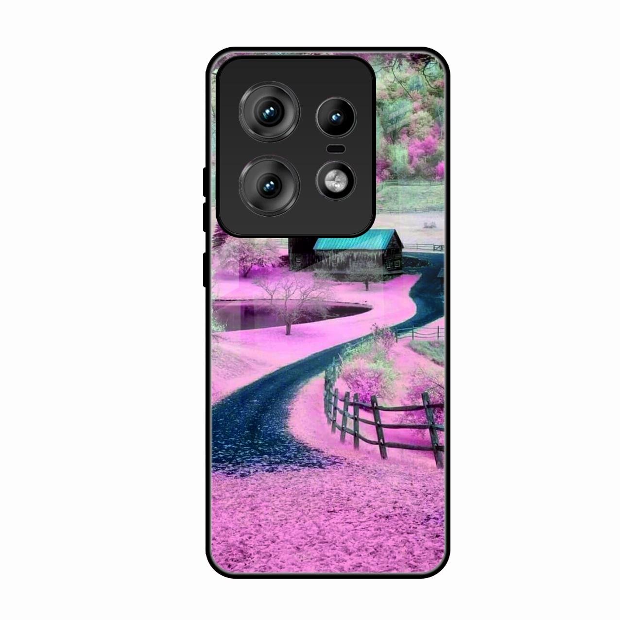 Village Scenery Glossy Metal Case Cover For Motorola Edge 50 Pro