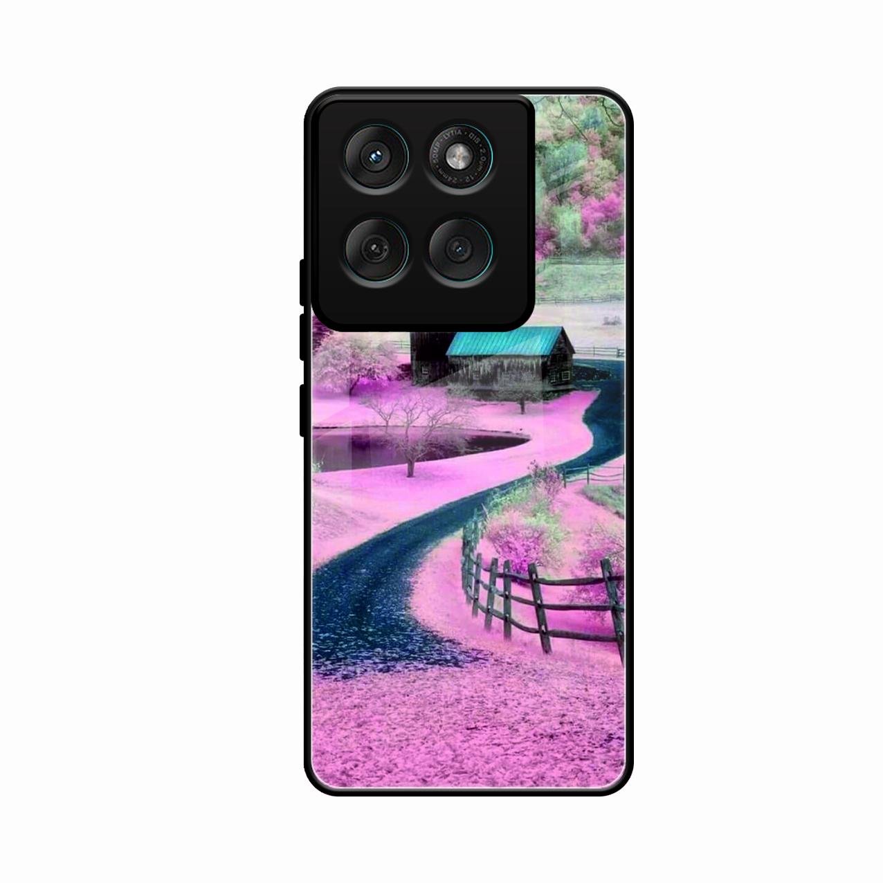 Village Scenery Glossy Metal Case Cover For Motorola Edge 60 5G