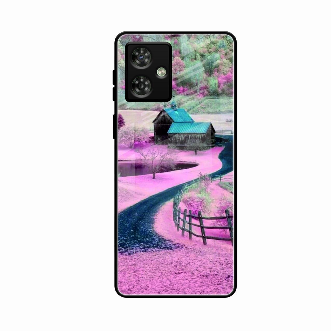 Village Scenery Glossy Metal Case Cover For Motorola G64 5G