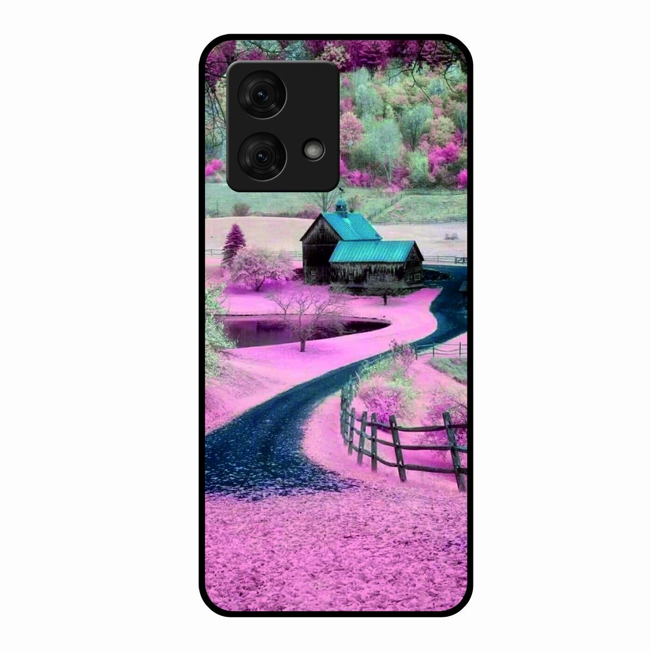 Village Scenery Glossy Metal Case Cover For Motorola g84 5G
