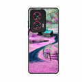 Village Scenery Glossy Metal Case Cover For Motorola G85 5G
