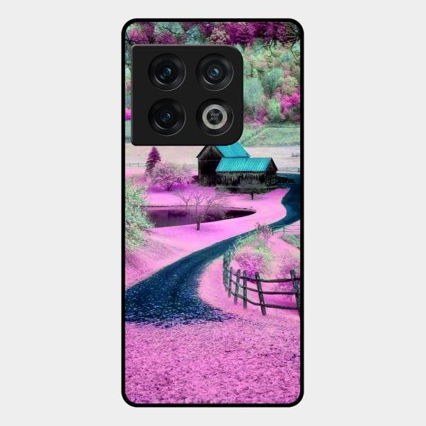 Village Scenery Glossy Metal Case Cover For Oneplus 10 Pro 5G