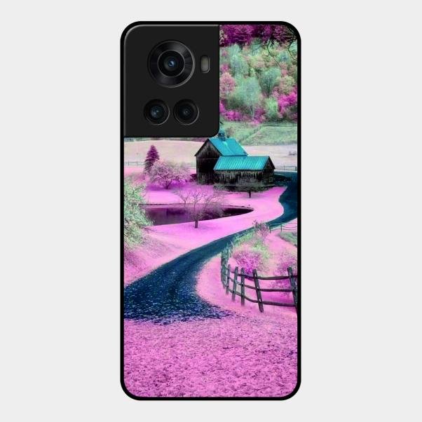 Village Scenery Glossy Metal Case Cover For Oneplus 10R 5G