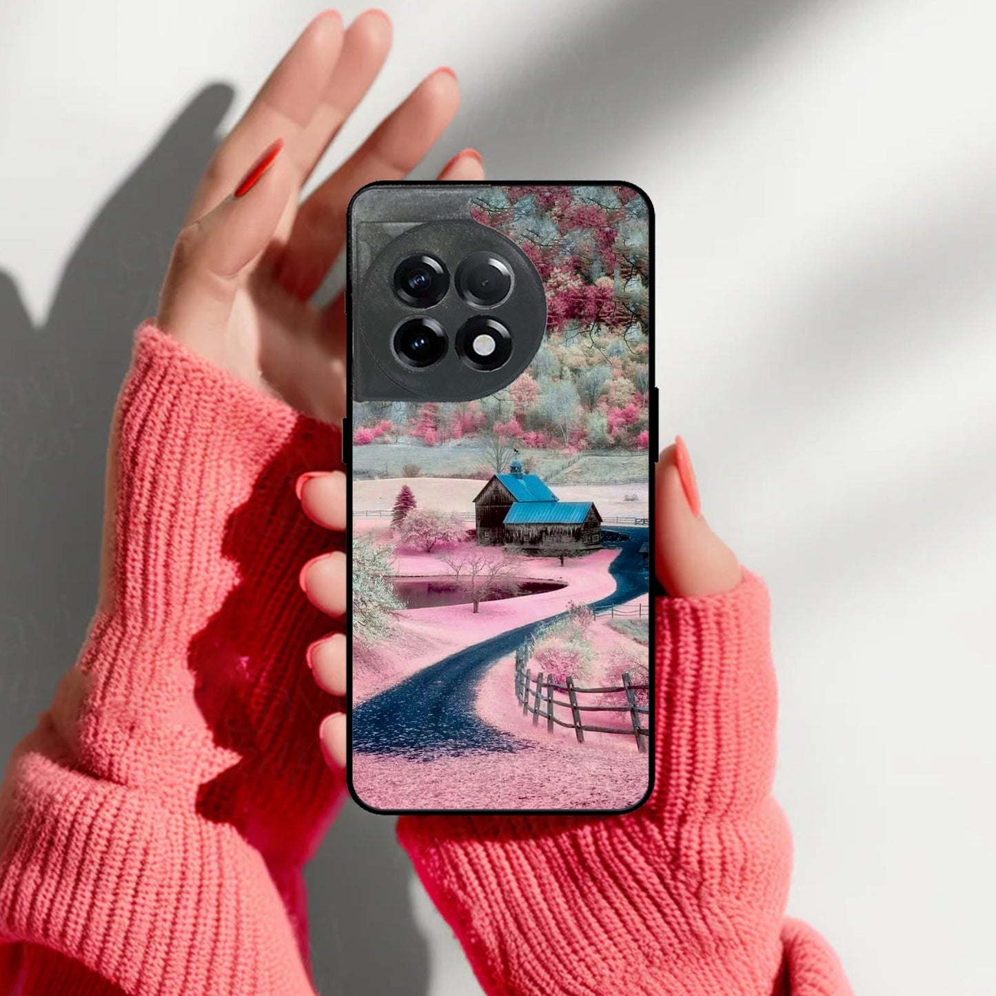 Village Scenery Glossy Metal Case Cover For OnePlus