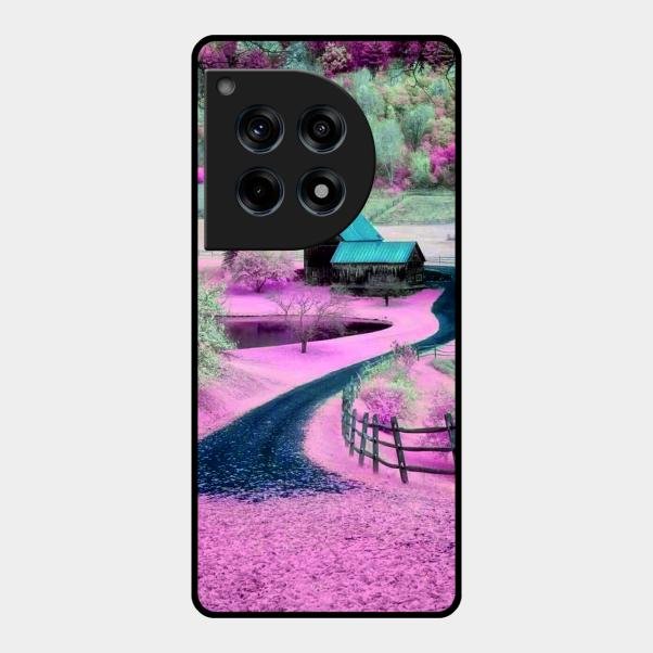 Village Scenery Glossy Metal Case Cover For Oneplus 12R 5G