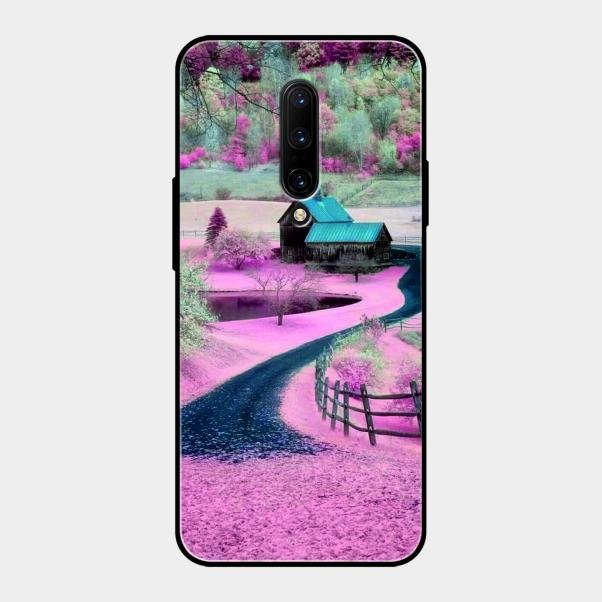 Village Scenery Glossy Metal Case Cover For Oneplus 7 Pro