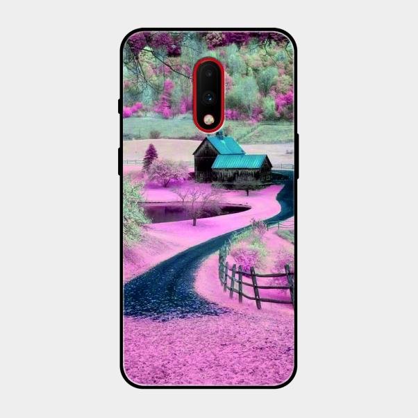 Village Scenery Glossy Metal Case Cover For Oneplus 7