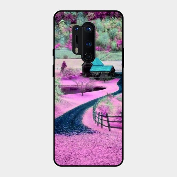 Village Scenery Glossy Metal Case Cover For Oneplus 8 Pro