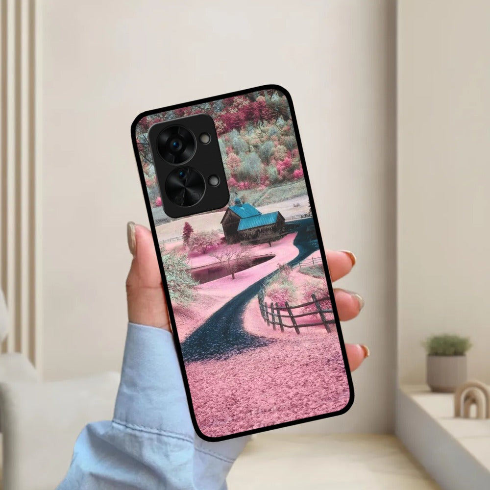 Village Scenery Glossy Metal Case Cover For OnePlus