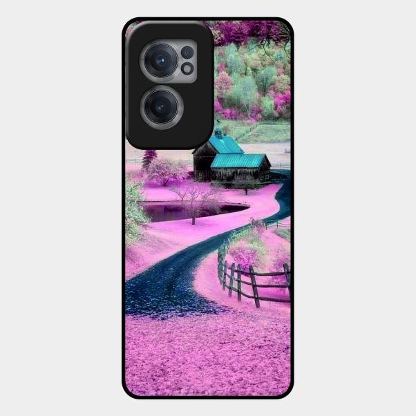 Village Scenery Glossy Metal Case Cover For Oneplus Nord Ce 2 5G