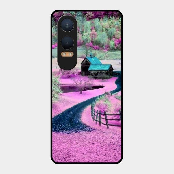 Village Scenery Glossy Metal Case Cover For Oneplus Nord Ce 4 Lite 5G