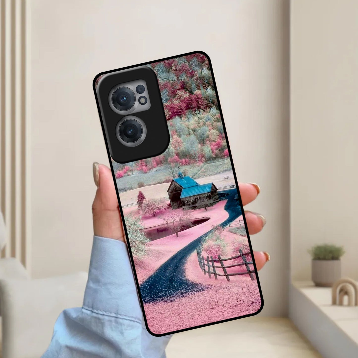 Village Scenery Glossy Metal Case Cover For OnePlus