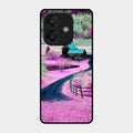 Village Scenery Glossy Metal Case Cover For Oppo A3X 5G