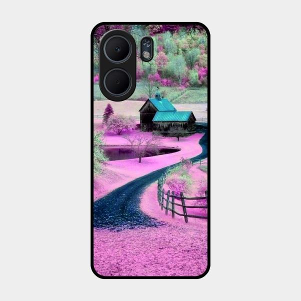 Village Scenery Glossy Metal Case Cover For Oppo A5X 5G