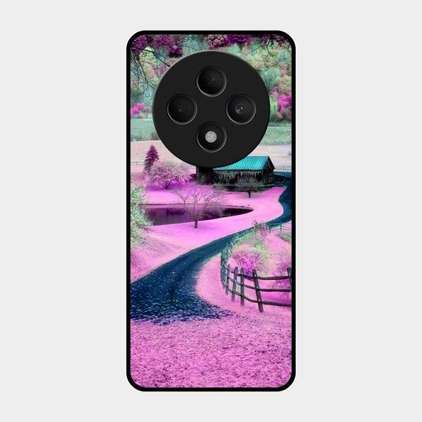 Village Scenery Glossy Metal Case Cover For Oppo F27 5G