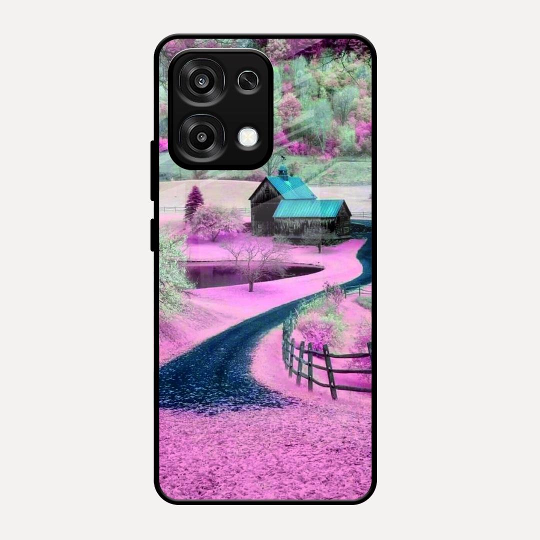 Village Scenery Glossy Metal Case Cover For Oppo F31 5G