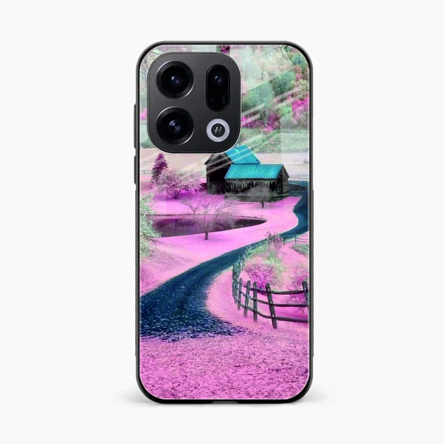 Village Scenery Glossy Metal Case Cover For Oppo Find X9 5G
