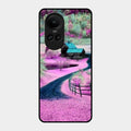 Village Scenery Glossy Metal Case Cover For Oppo Reno 10 5G
