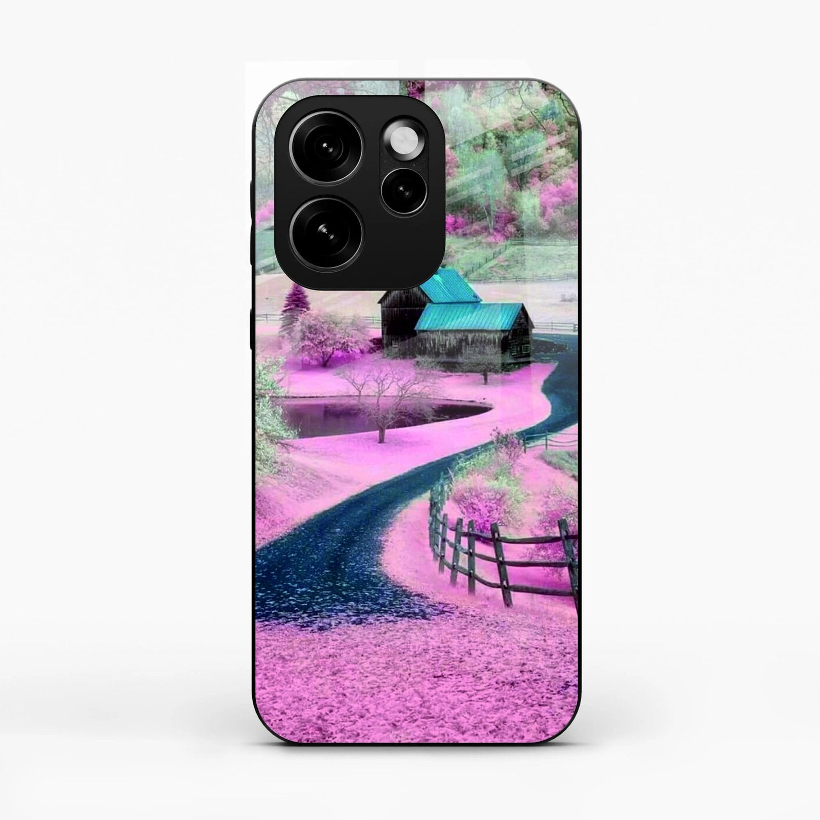 Village Scenery Glossy Metal Case Cover For Oppo Reno 15C 5G