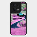 Village Scenery Glossy Metal Case Cover For Oppo Reno 8 5G