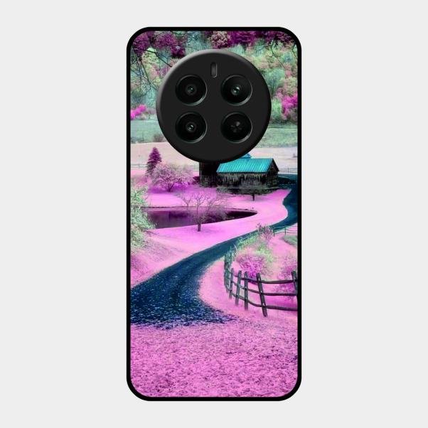 Village Scenery Glossy Metal Case Cover For Realme 12 Plus 5G