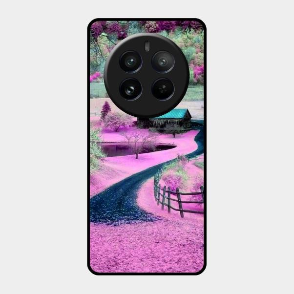 Village Scenery Glossy Metal Case Cover For Realme 12 Pro 5G