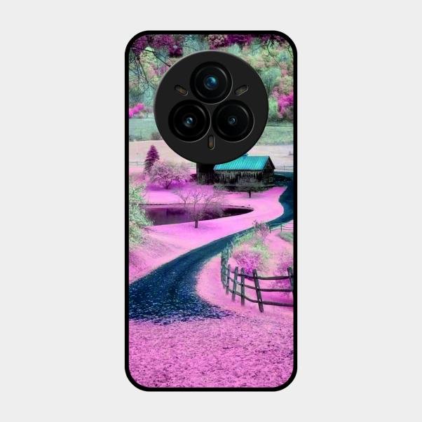 Village Scenery Glossy Metal Case Cover For Realme 14 Pro 5G
