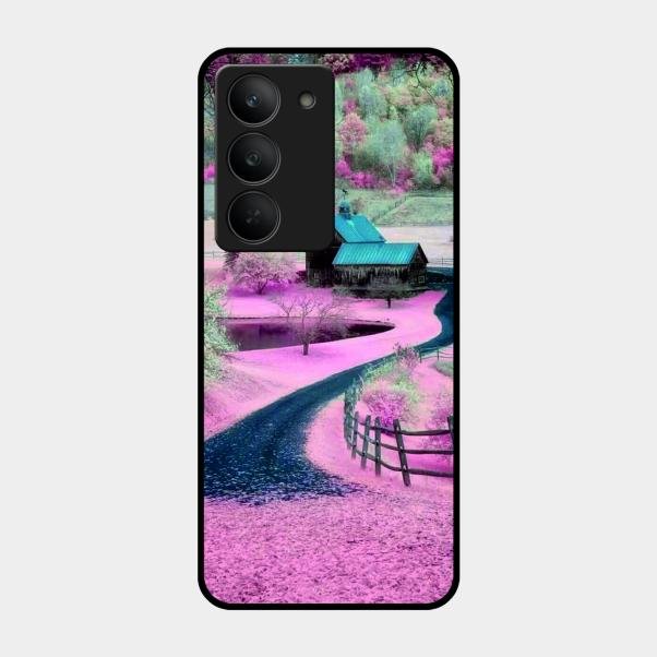 Village Scenery Glossy Metal Case Cover For Realme 14X 5G