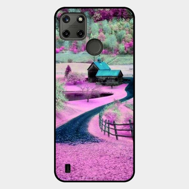 Village Scenery Glossy Metal Case Cover For Realme C21Y
