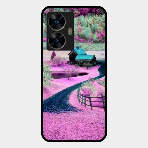 Village Scenery Glossy Metal Case Cover For Realme C55