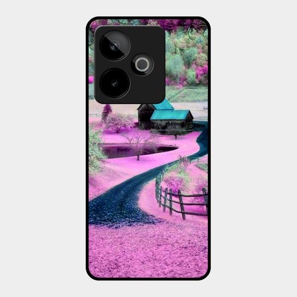 Village Scenery Glossy Metal Case Cover For Realme Gt 7 5G