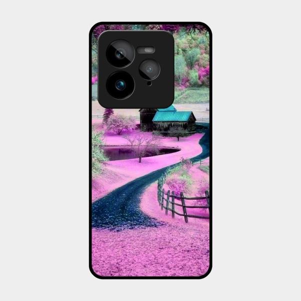 Village Scenery Glossy Metal Case Cover For Realme Gt 7 Pro
