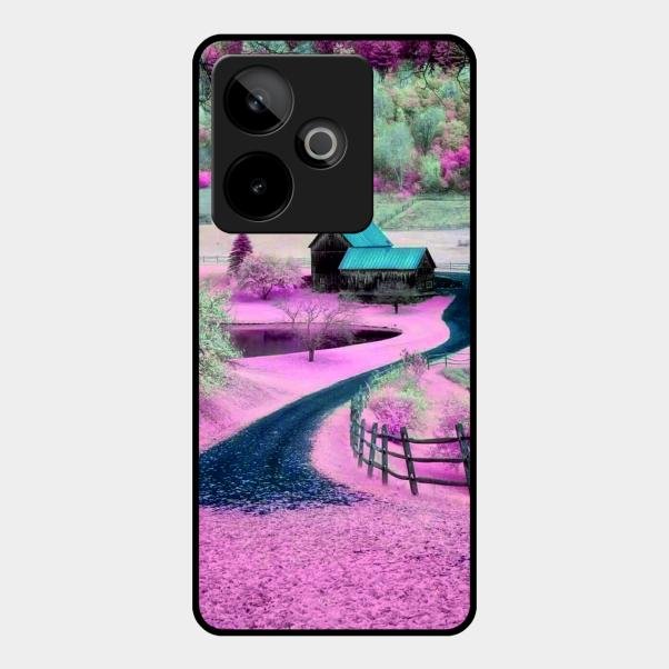 Village Scenery Glossy Metal Case Cover For Realme Gt 7T 5G