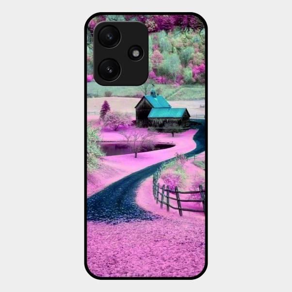 Village Scenery Glossy Metal Case Cover For Redmi 12 5G
