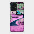 Village Scenery Glossy Metal Case Cover For Redmi 13C 5G