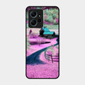 Village Scenery Glossy Metal Case Cover For Redmi Note 12 4G