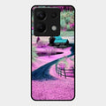 Village Scenery Glossy Metal Case Cover For Redmi Note 13 Pro 5G