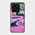 Village Scenery Glossy Metal Case Cover For Redmi Note 14 5G