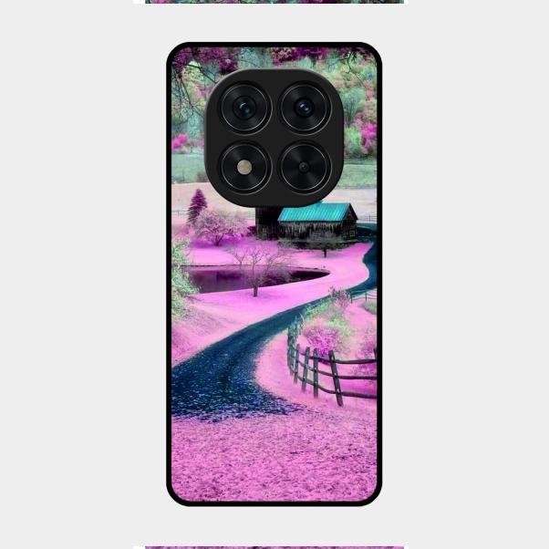 Village Scenery Glossy Metal Case Cover For Redmi Note 14 Pro 5G